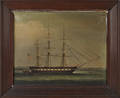 China Trade oil on canvas of the American ship