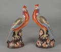 Pair of export style porcelain exotic birds late 19th c