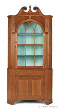 Pennsylvania Federal twopart cherry corner cupboard early 19th c