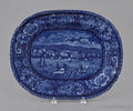 Historical blue Staffordshire Sandusky platter 19th c