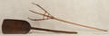 Wooden pitch fork and shovel