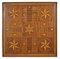 Parquetry inlaid Parcheesi board late 19th c