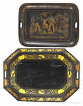 Two toleware trays