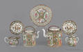 Seven pieces of Chinese export famille rose porcelain