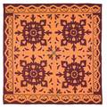 Pennsylvania Moravian pumpkin and brown reverse appliqu quilt ca 1900