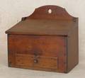 Pennsylvania cherry hanging salt box early 19th c
