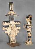 Two abstract terra cotta sculptures