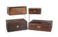 Four rosewood dresser boxes