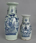 Two Chinese porcelain blue and white vases