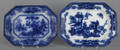 Two flow blue platters