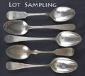 Collection of American silver serving spoons