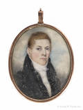 American miniature watercolor on ivory portrait of a gentleman ca 1830