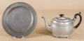 English bright cut pewter teapot ca 1830