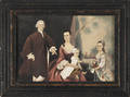 Watercolor family portrait early 19th c
