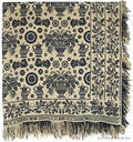 Ohio blue and white jacquard coverlet ca 1845