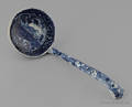 Historical blue Staffordshire Fort Gansevoort ladle 19th c