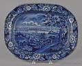 Historical blue Staffordshire New York from Weehawk platter 19th c