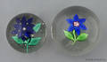 Two antique poinsettia paperweights