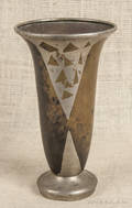 Jacques Douau copper and nickel vase