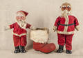 Three vintage stuffed Santas