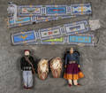 Two Native American cloth dolls