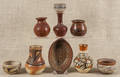 Collection of nine pieces of Native American pottery