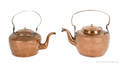 Two copper kettles