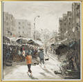 Two Chinese oil on canvas street scenes