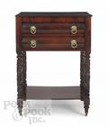 Pennsylvania late Federal carved mahogany work stand