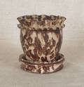 American redware flower pot and matching undertray 19th c 