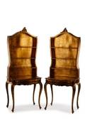 Pair of Italian Rococo Style Giltwood Bookcases