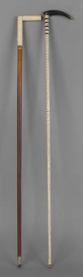 Vertebrae cane with horn grip