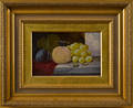 American oil on canvas still life with fruit