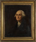 American oil on canvas portrait of George Washington ca 1840
