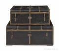 Captain Hall J Tibbits China Trade leather covered campaign chest ca 1840