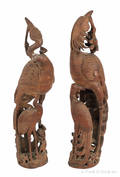 Pair of Chinese carved bamboo cranes ca 1840