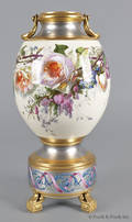 German painted porcelain urn