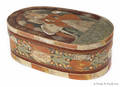 Continental painted bentwood brides box early 19th c