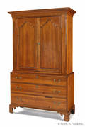 New Jersey Chippendale gumwood linen press late 18th c
