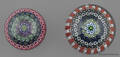 Two Drew Ebelhare concentric millefiori paperweights
