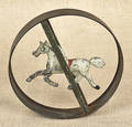 Early American painted tin horse hoop toy