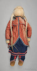 Large Native American corn husk doll