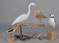 Five H V Shourds bird carvings