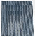 Blue and white whole cloth striped quilt