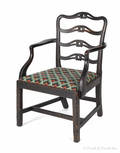 Pennsylvania Chippendale walnut ribbonback armchair ca 1785