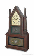 Birge  Fuller mahogany double steeple shelf clock ca 1850