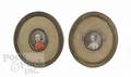 Pair of miniature watercolor on ivory portraits of a man and woman