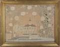 Bucks County Pennsylvania silk on linen sampler early 19th c