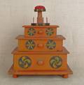 Pennsylvania painted pine table top sewing stand late 19th c