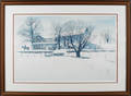 Peter Sculthorpe pencil signed lithograph of a winter landscape